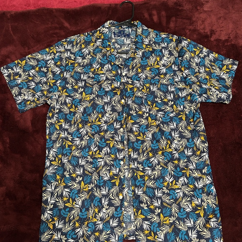 Floral Blue and Yellow Men's Shirt